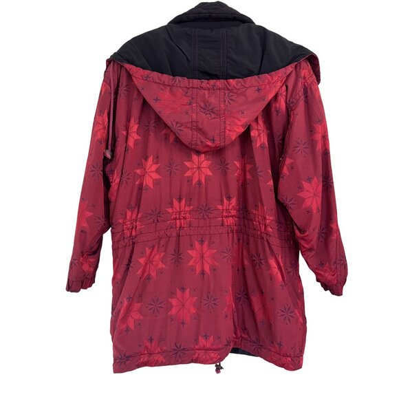 Bogner Womens Red & Black Collared Button & Zip Closure Hooded Ski Jacket Size 4 - Picture 2 of 10